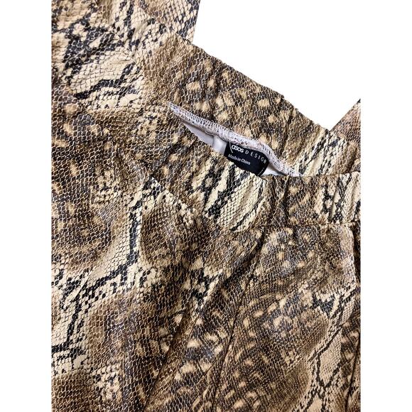 ASOS Faux Snake Leather Pants Womens Size 8/Medium High Waist Statement Trousers - Picture 2 of 6